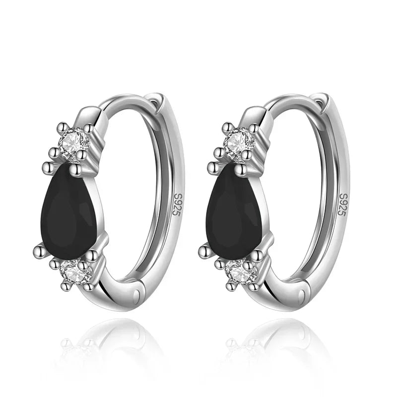 TrustDavis Real 925 Sterling Silver Water Drop Hoop Earrings For Women Wedding Christmas Gift Fine Dazzling CZ Jewelry DA2735