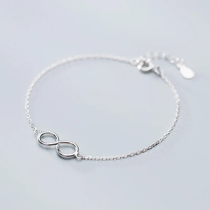 100% 925 Sterling Silver Sweet Infinite Bracelet DS1900