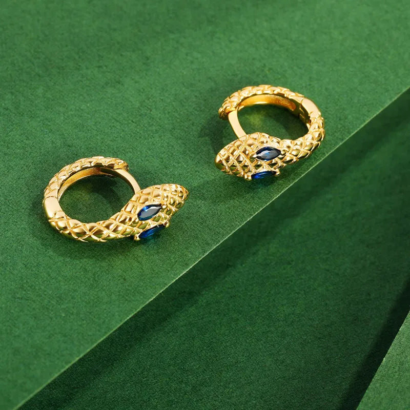 TrustDavis Girls 925 Sterling Silver Snake Design Hoop Earrings for Women Lady Wedding Party Fine S925 Jewelry DS4315