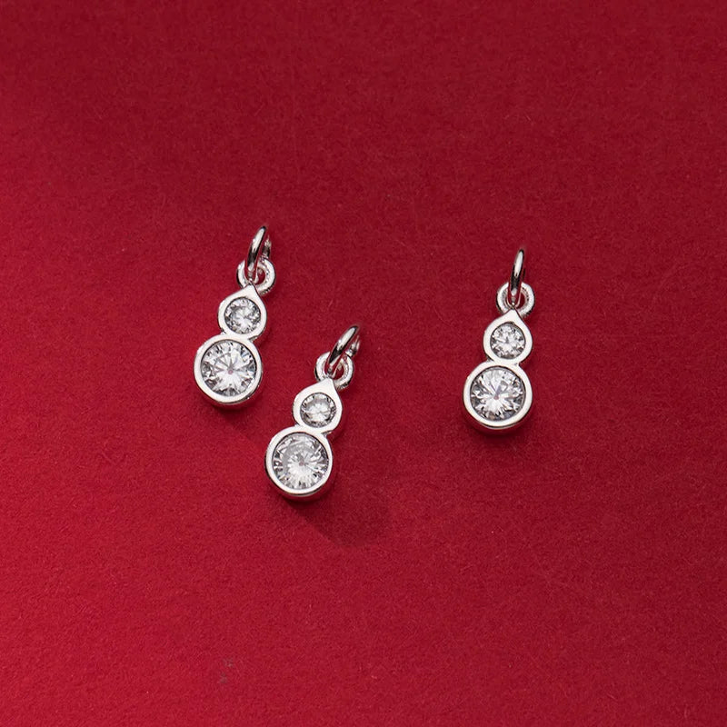 Round Shiny CZ Charms Pendant DIY Accessories HY942