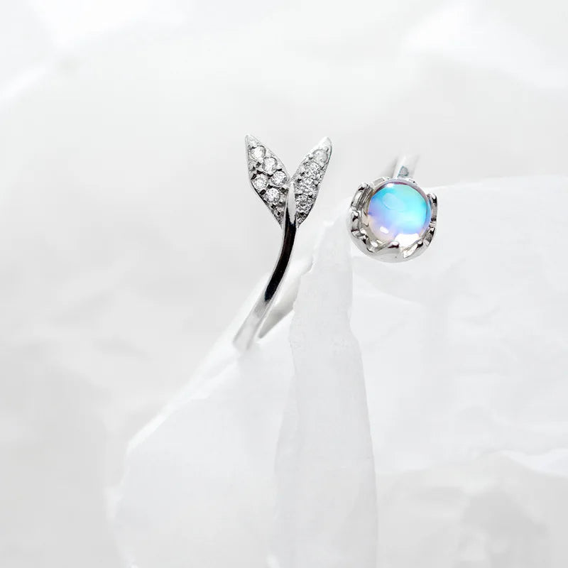 Blue Mermaid Tail Open Finger Ring DS1710