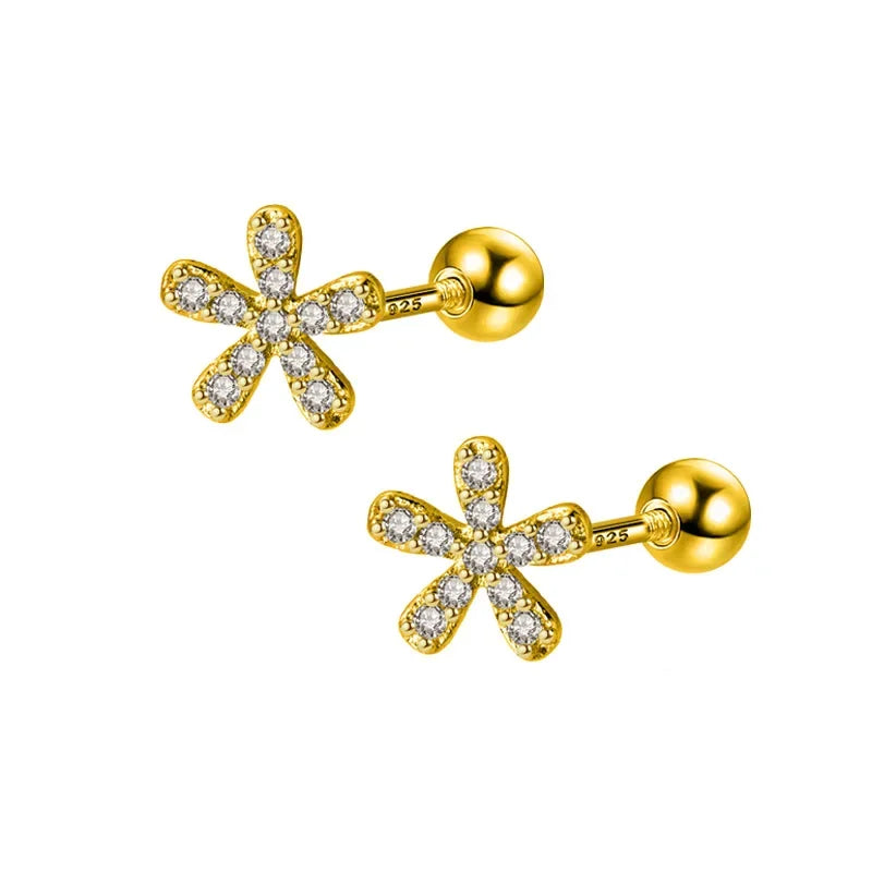 Sweet Flower Screw Stud Earrings DA1922