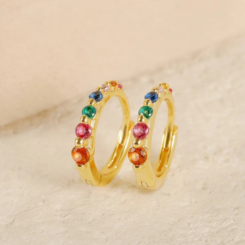 TrustDavis Girls 925 Sterling Silver Fine Geometric Hoop Earrings for Women Lady Wedding Party Fine S925 Jewelry DS4322