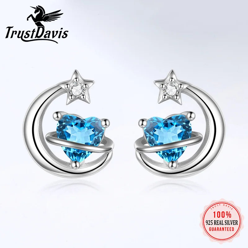 Sweet Love Moon Screw Stud Earrings DF2029