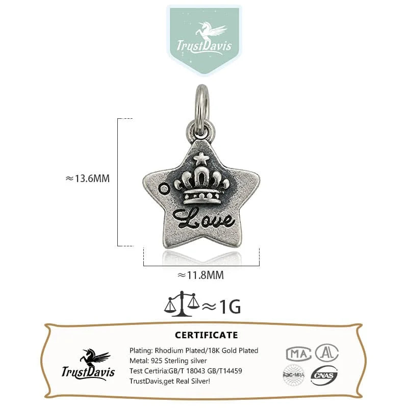 Fine Retro Pendant Star Crown Small Gift Birthday DZ1908