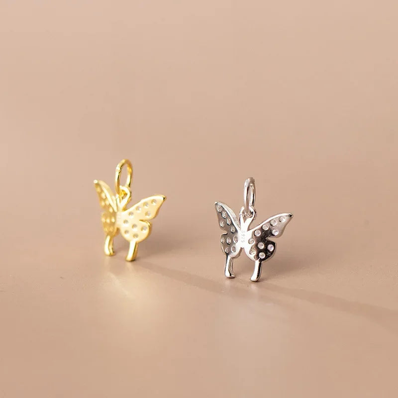 Butterfly Zircon Charm Pendant Handmade DIY Accessories Fine Jewelry HY301