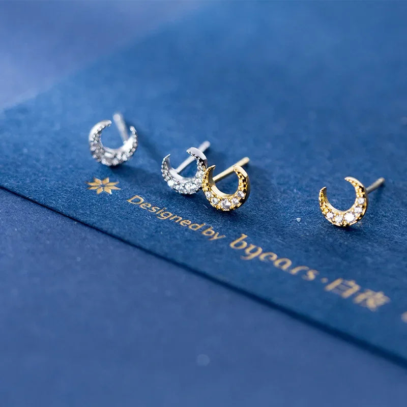 Sweet Mini Moon Stud Earrings DA899