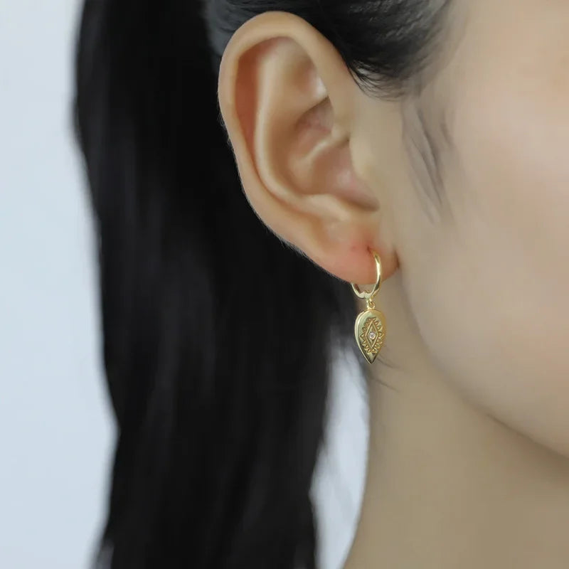 Geometry Water Drop Eyes Dangle Hoop Earring DA872