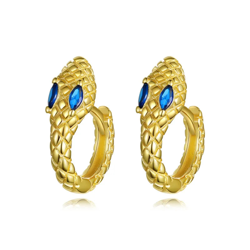 TrustDavis Girls 925 Sterling Silver Snake Design Hoop Earrings for Women Lady Wedding Party Fine S925 Jewelry DS4315