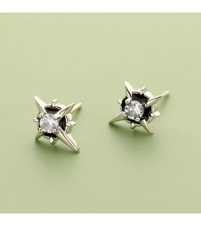 Fashion Sweet Star Black CZ Stud Earrings DA2528