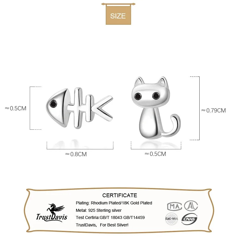 Cat Fish Bone Stud Earrings DS2174
