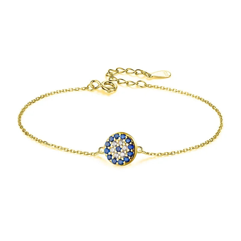 925 Sterling Silver Round Eye CZ Bracelet DS966
