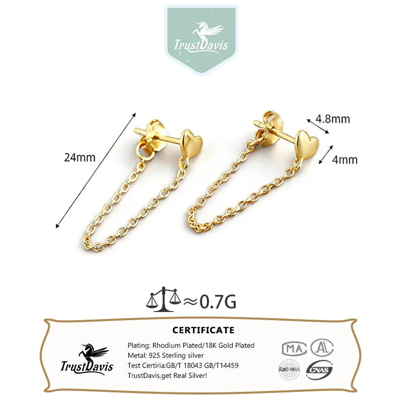 Geometric Linked Stick Chain Stud Earrings DS4768