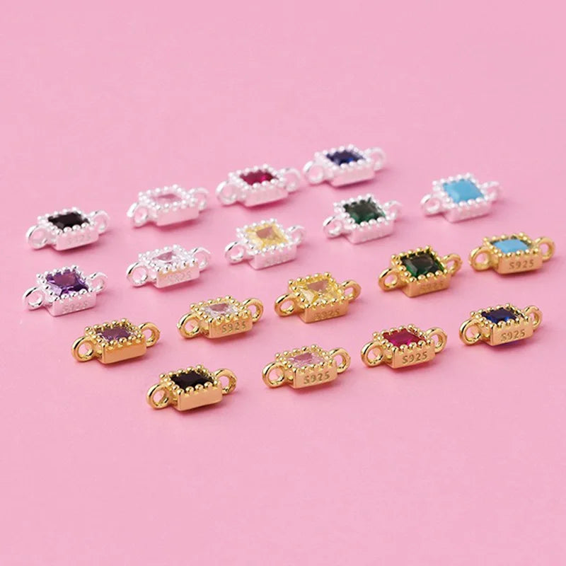 Simple Double Ring Square Charm Pendant Handmade DIY Accessories DZ1659