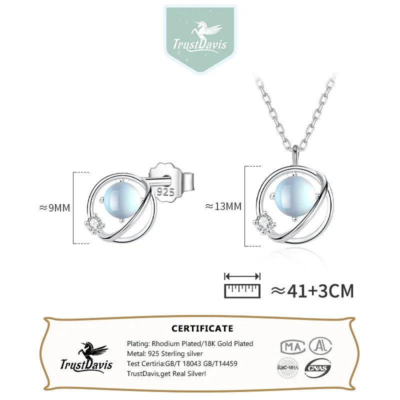 TrustDavis Genuine 100% 925 Sterling Silver Sweet Blue Crystal CZ Open Finger Ring For Women Wedding Silver 925 Jewelry DS1917