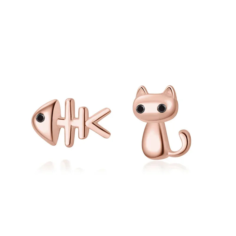 Cat Fish Bone Stud Earrings DS2174