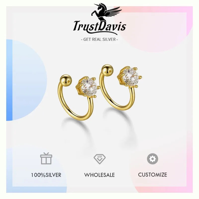 Six Clawed Zircon Clips Earrings DS4835