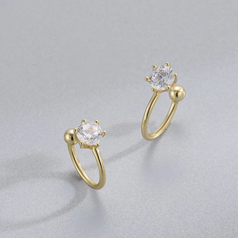 Six Clawed Zircon Clips Earrings DS4835