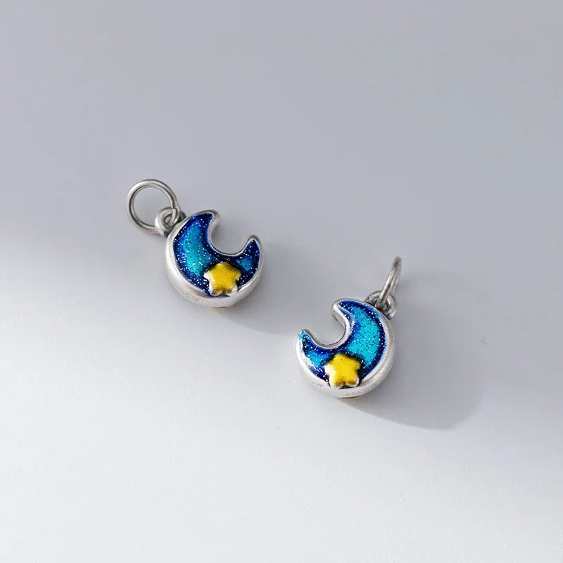 Moon Star Charm Pendant Handmade DIY Accessories DZ1674