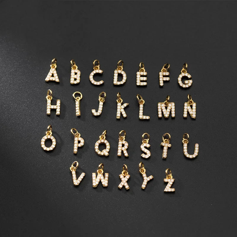 26 Letter Pendant Shiny Charm Pendant DIY Accessories Jewelry DZ423