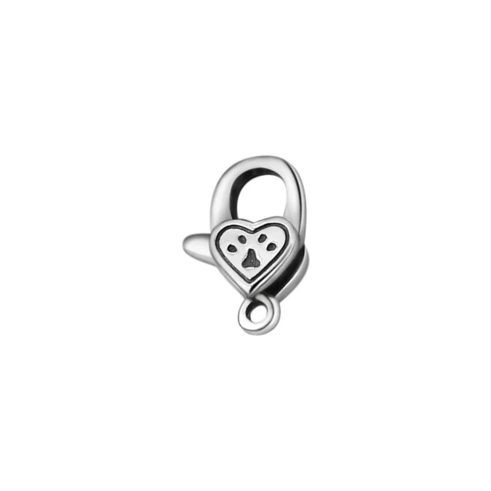 Trustdavis New Real 925 Sterling Silver Retro Cute Heart Cat Paw Charm Pendant Handmade DIY Necklace Accessories Jewelry DZ1652