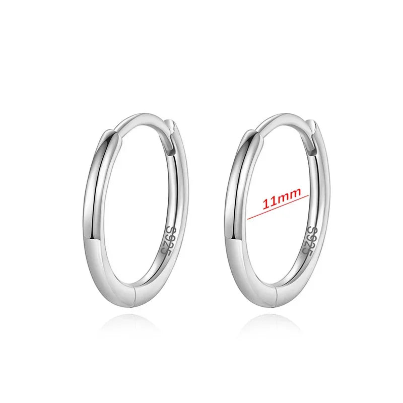 TrustDavis Real 925 Sterling Silve Fashion Minimalist Round Hoop Earrings For Women Birthday Creative Fine Jewelry DA2655