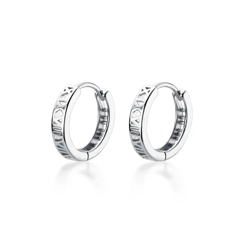 Hoop Earring Roman Numerals Ear Cuff Clip DA022