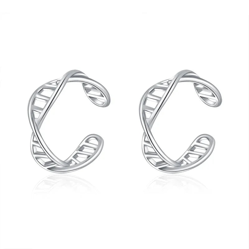 TrustDavis Real 925 Sterling Silver Fashion Hollow Out Wave Clip Earrings For Women Wedding Party Valentine's Day Jewelry DB146