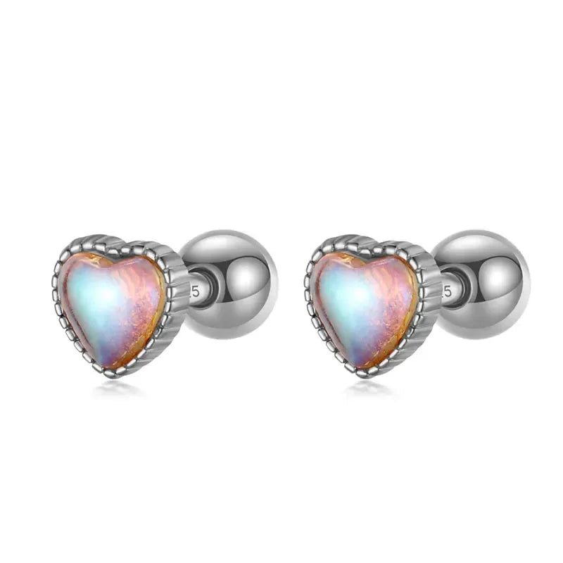 Heart Screw Stud Earrings DA1979