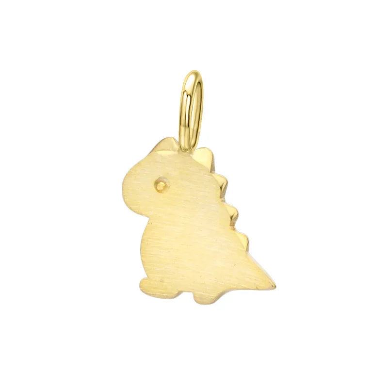 TrustDavis Real 925 Sterling Silver Personality Fashion Sweet Dinosaur Charm Pendant Handmade DIY Accessories Wholesale DZ47