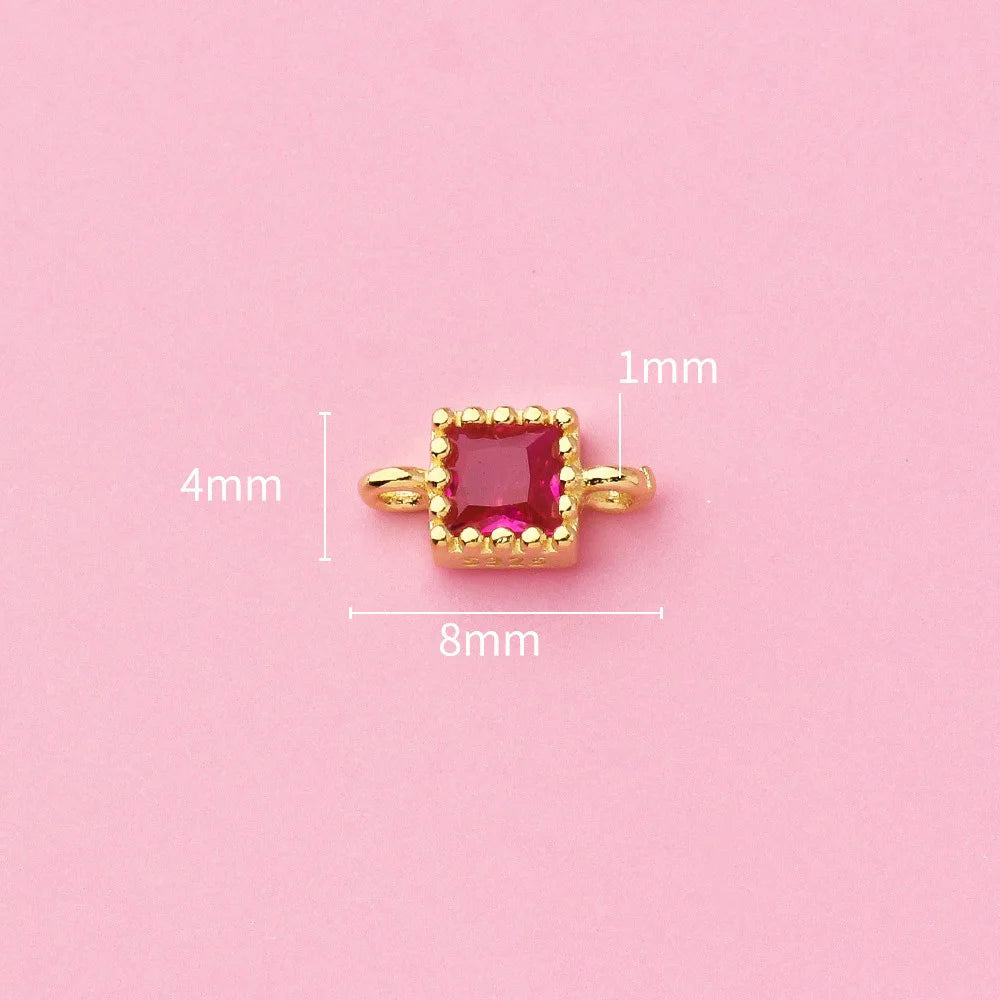 Simple Double Ring Square Charm Pendant Handmade DIY Accessories DZ1659