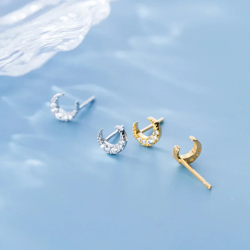 Sweet Mini Moon Stud Earrings DA899