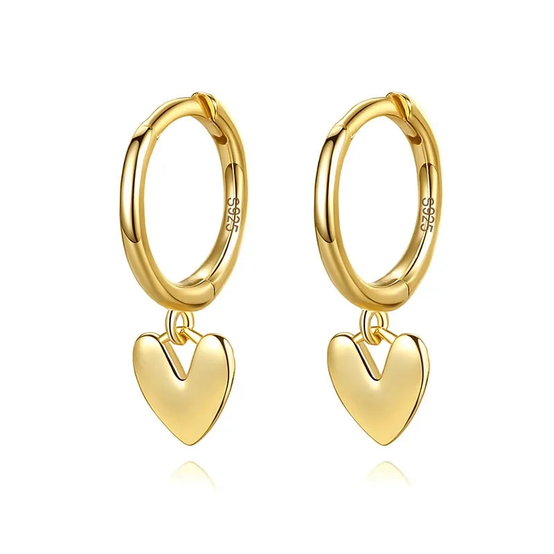 Heart Pendant Hoop Earrings For Women Wedding Party Jewelry DA951