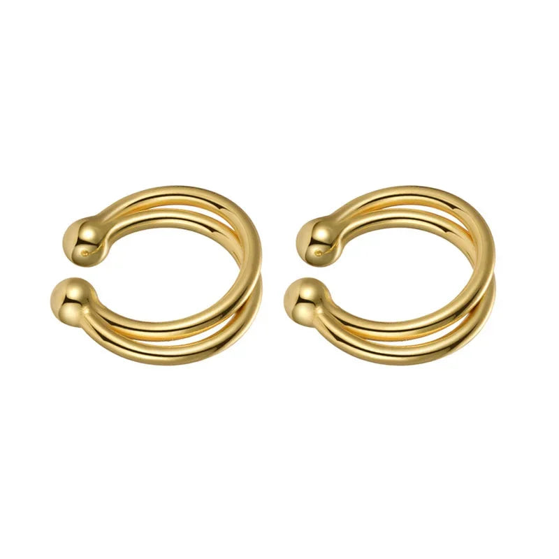 TrustDavis 925 Sterling Silver Geometry Clip Earrings for Women Daugther Girls Party Anniversary Fine S925 Jewelry DS4269