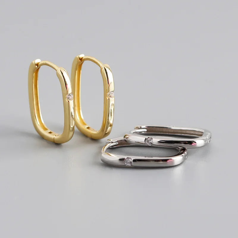 Square Zircon Hoop Earrings LB586