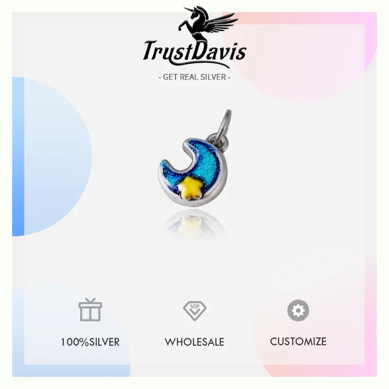 Moon Star Charm Pendant Handmade DIY Accessories DZ1674