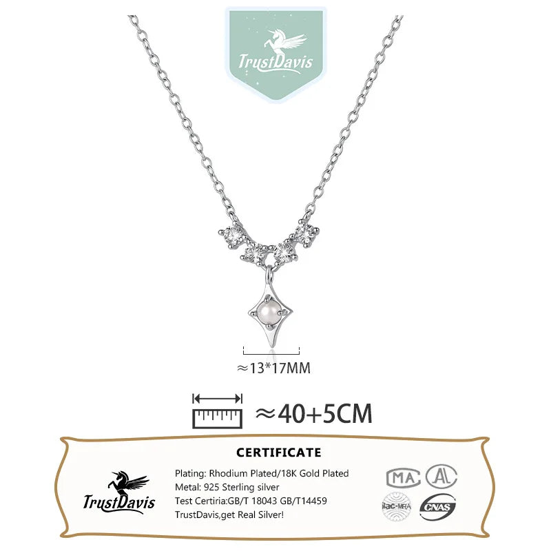 Star Moon Pearl Stud Earring Necklace Set DS4918