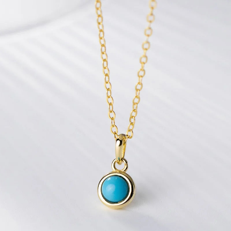 TrustDavis Real 925 Sterling Silver Charm Necklace Round Pendant Birthday Gift for Women Daughter Fine Jewelry DS4048