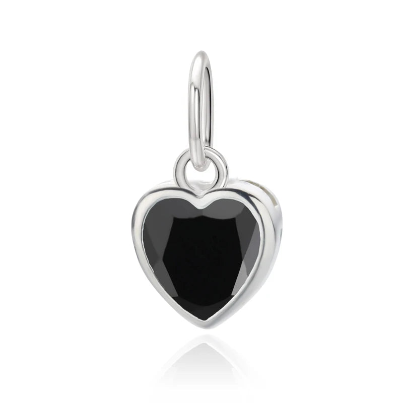 Heart Colour Pendant DIY Necklace Accessories Fine S925 Jewelry HY838