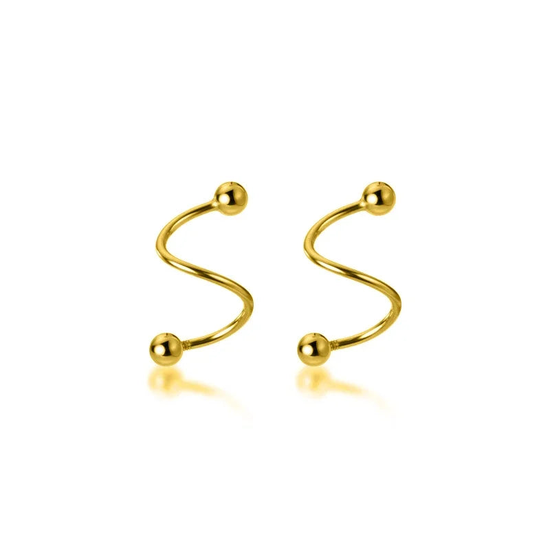 TrustDavis 925 Sterling Silver Women's Small Ball Beads Ear Bones Ear Buckle Ring Tightly Packed Mini Double Ring Earring DA1157