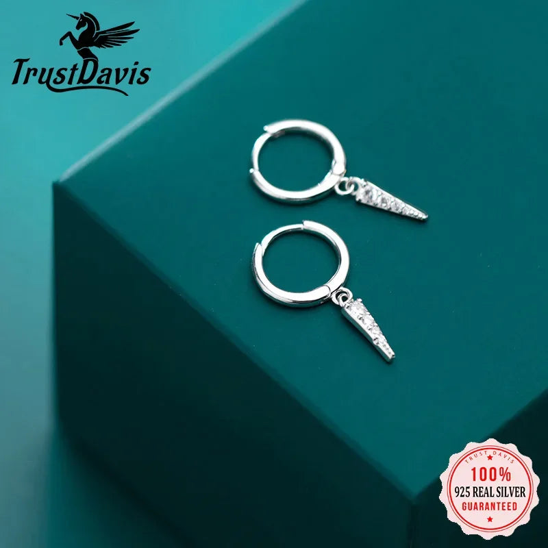 Geometric Triangle Zircon Earrings DA473