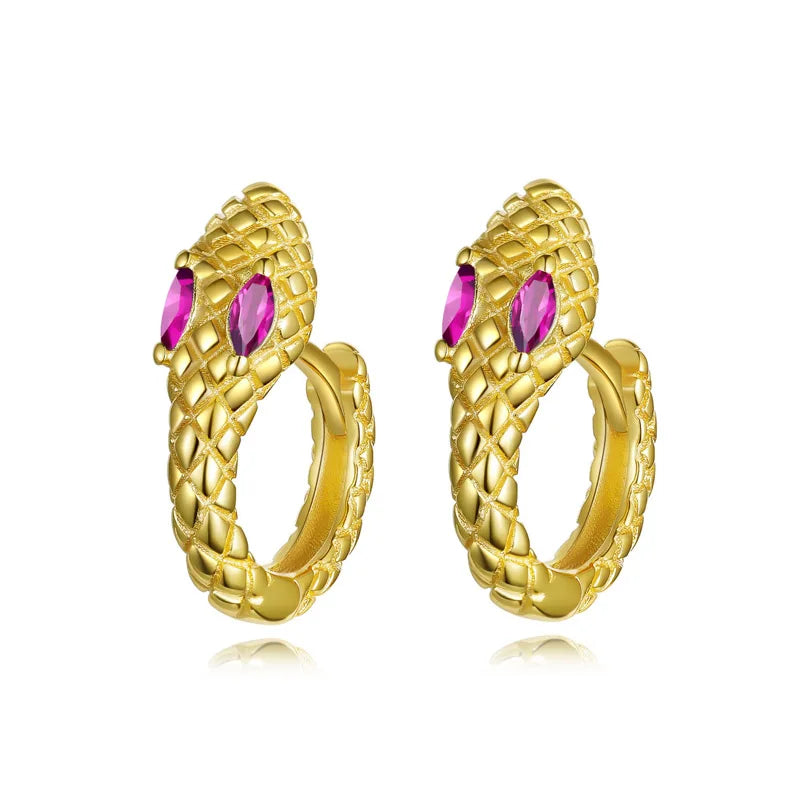 TrustDavis Girls 925 Sterling Silver Snake Design Hoop Earrings for Women Lady Wedding Party Fine S925 Jewelry DS4315