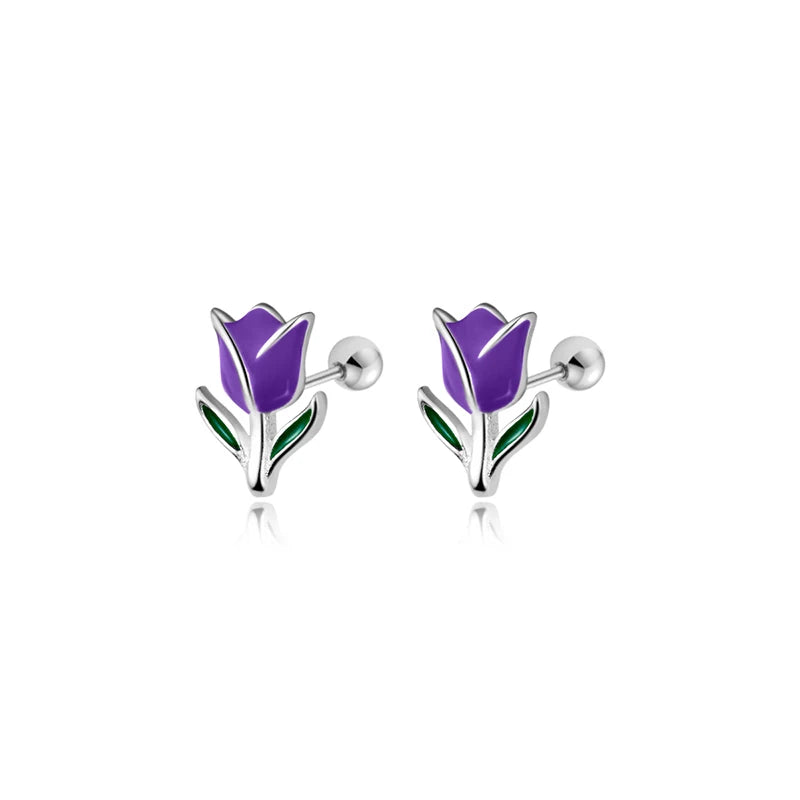 Flower Screw Stud Earrings DS4038
