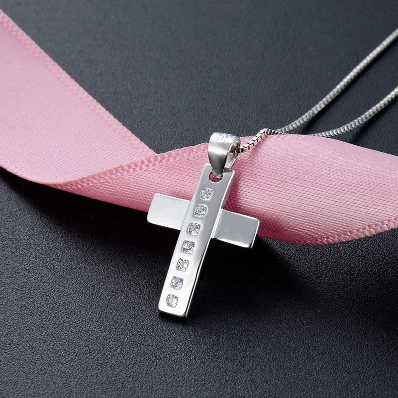 TrustDavis Real 925 Sterling Silver Plane cross Pendant Handmade DIY Necklace Accessories Fine Jewelry Birthday Gift DZ1671