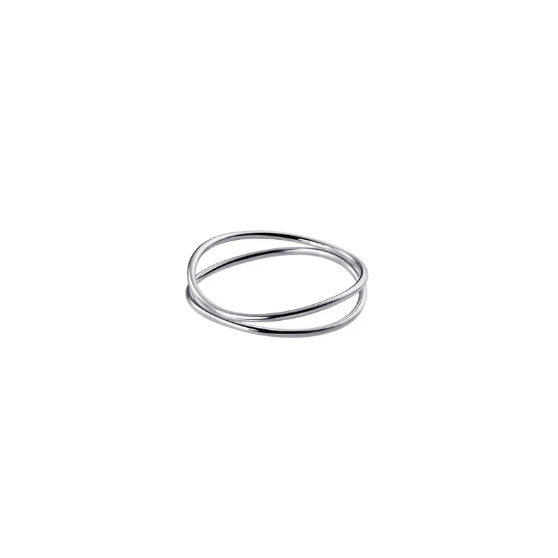 Trustdavis Genuine 925 Sterling Silver Fashion Simple Line Finger Ring Size 5 6 7 For Women Wedding Party Fine Jewelry DA2294