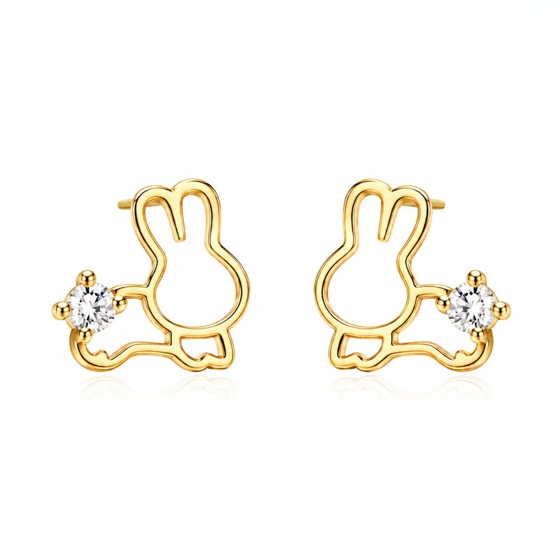 Rabbit Zircon Stud Earrings DS4898