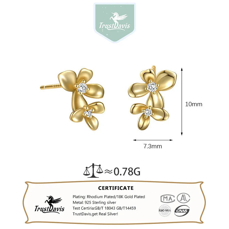 Gardenia Flower Stud Earrings DS4857
