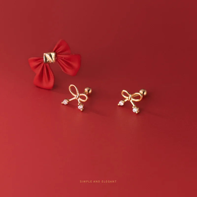 Bowknot Screw Stud Earrings DA2765