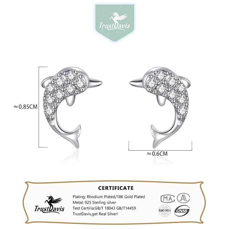Cute Symmetrical Dolphins Stud Earrings DA1398