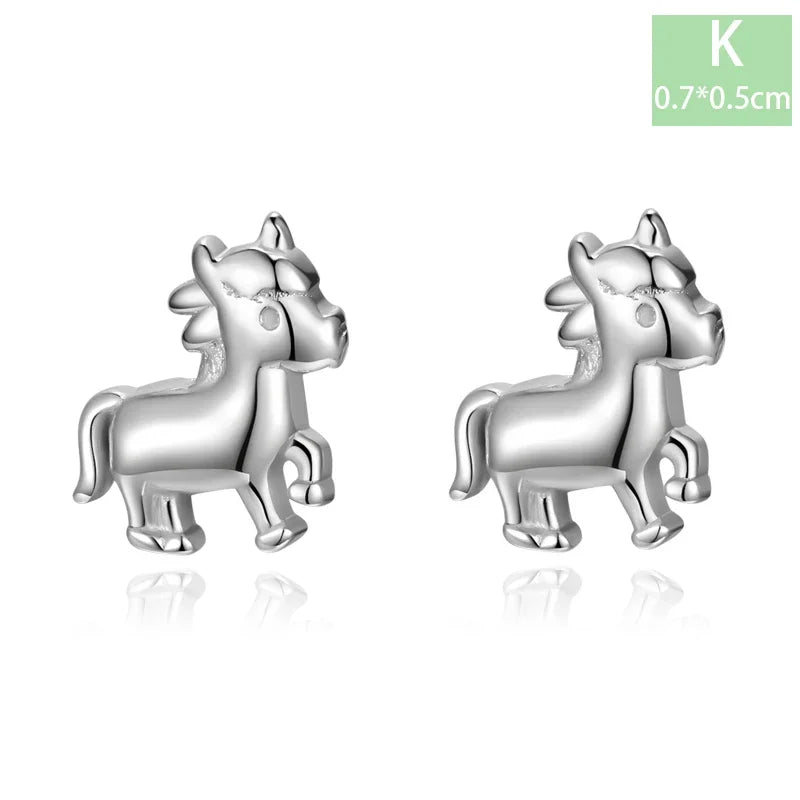 Trustdavis Real 925 Sterling Silver Chinese Zodiac Signs Screw Stud Earrings For Women Daughter Birthday Gift Jewelry DS4430